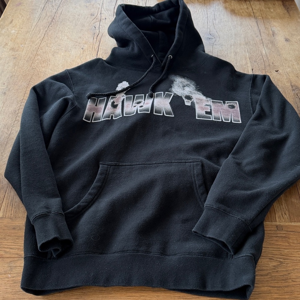 Vlone x Pop Smoke Hawk Em Hoodie Black Authentic Size Small
